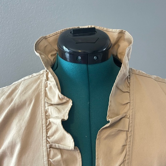 Talbots Tan Ruffle Edge Jacket - Picture 2 of 6